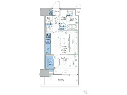 ヴォーガコルテ渋谷笹塚(1LDK/3階)の間取り写真