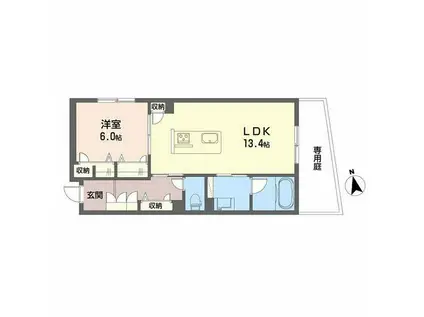 メゾン ナカムラ(1LDK/1階)の間取り写真