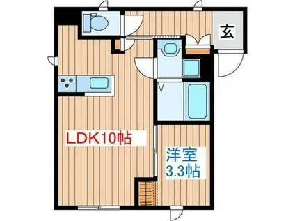 長町一丁目共同(1LDK/3階)の間取り写真