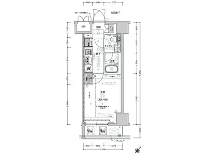 クレストタップ新横浜(1K/2階)の間取り写真