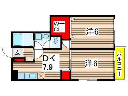 サンセールメゾン514(2DK/1階)の間取り写真