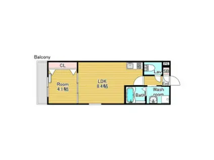 ジーメゾン泉大津豊中町(1LDK/1階)の間取り写真