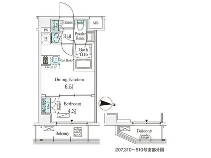 メゾン・クロイゾン(1DK/5階)の間取り写真