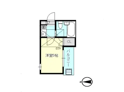パレス田無(1K/2階)の間取り写真