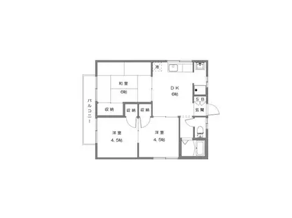 ベルメゾン興南(3DK/2階)の間取り写真