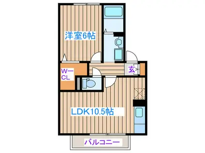 レピィナードI(1LDK/1階)の間取り写真