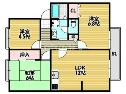 サンビレッジ岩井G(3LDK/1階)の間取り写真