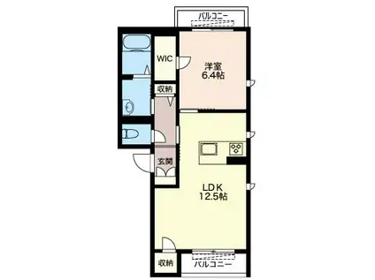 ルミナージュ(1LDK/2階)の間取り写真