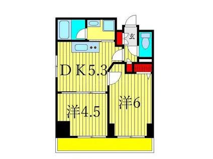 ルフレリバーサイド町屋(2DK/9階)の間取り写真