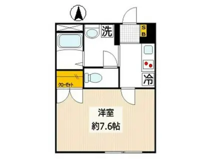 アンプルールフェール アミーI(1K/2階)の間取り写真