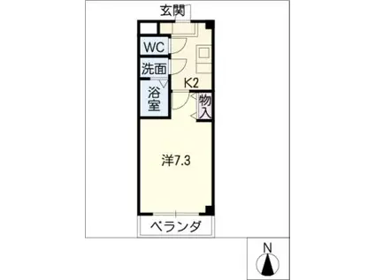シンビリア亀島(1K/1階)の間取り写真