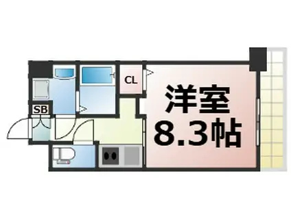 コスモ真田山(1K/4階)の間取り写真