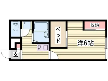 レオパレスマーメイドII(1K/1階)の間取り写真