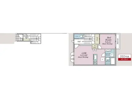 オルキデ蘆花公園五番館(1LDK/2階)の間取り写真