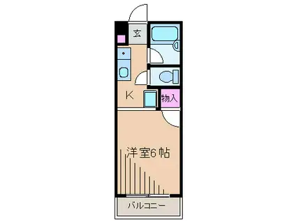 クラージュ(1K/1階)の間取り写真