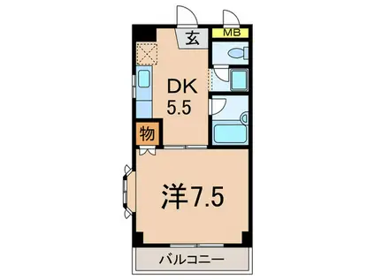 ゼフィール立会川(1DK/1階)の間取り写真