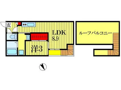 グランティック シー(1LDK/2階)の間取り写真