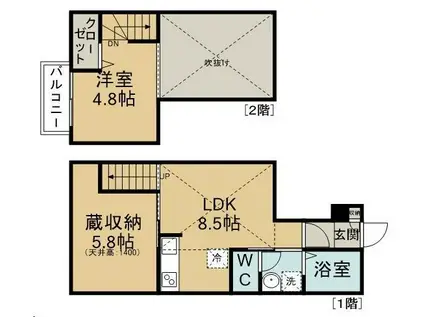 メゾンヤマダ(1LDK/1階)の間取り写真