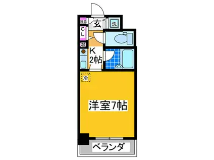 ペンギンコートIII(1K/6階)の間取り写真