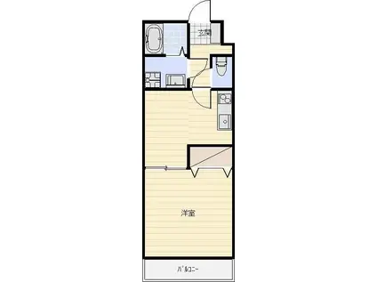 プロスペール半田山(1DK/4階)の間取り写真