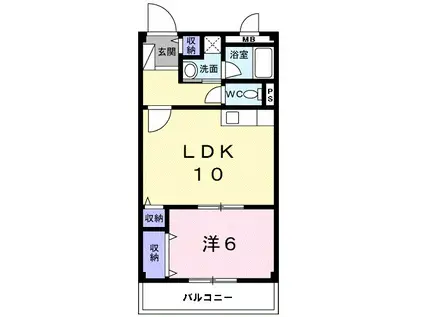 マーベラス(1LDK/1階)の間取り写真