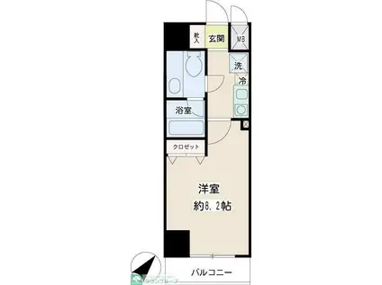 コニファー新子安(1K/8階)の間取り写真