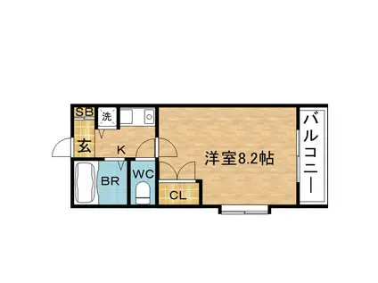 ロッキーハウス(1K/3階)の間取り写真