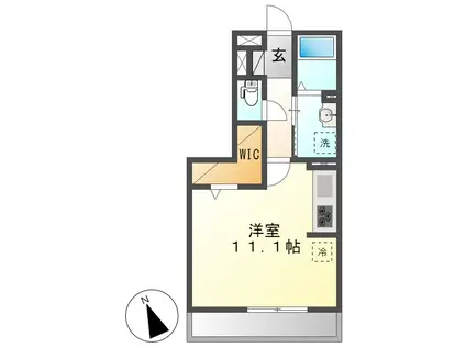 D-ROOM松葉(ワンルーム/3階)の間取り写真