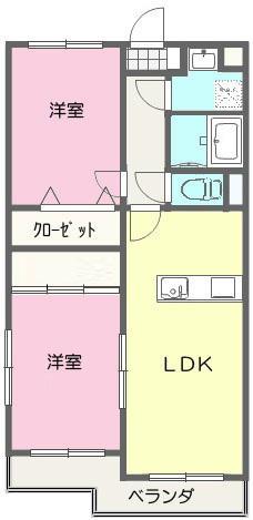 マーキュリーIII(2LDK/2階)の間取り写真
