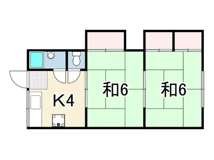 明石市和坂2丁目豊荘(2K/2階)の間取り写真