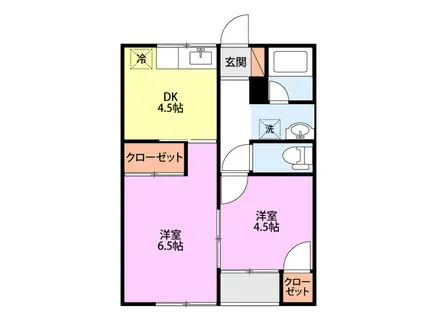 パワーハウス(2DK/1階)の間取り写真