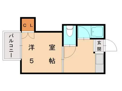 コーポ中村(1K/1階)の間取り写真
