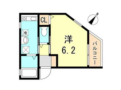 グランメール梅ヶ香町ANNEX(1K/2階)の間取り写真