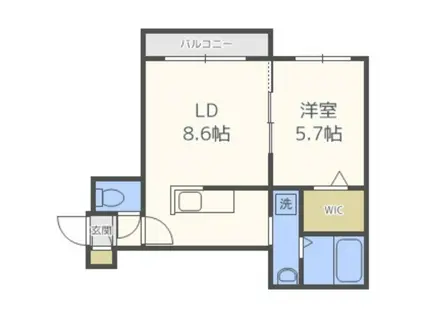 A BOND ウエスト(1LDK/2階)の間取り写真