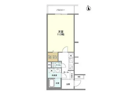 西麻布SBMマンション(1K/1階)の間取り写真