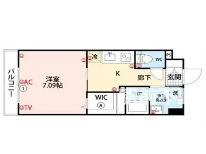 ALETTA合川町弐番館(1K/5階)の間取り写真