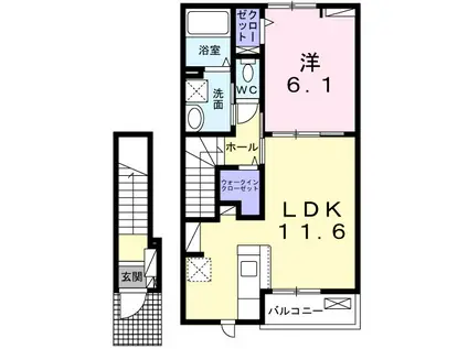 グラン クリュB(1LDK/2階)の間取り写真