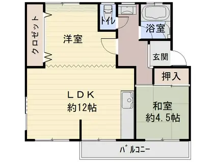 新金岡第3団地3棟(2LDK/2階)の間取り写真