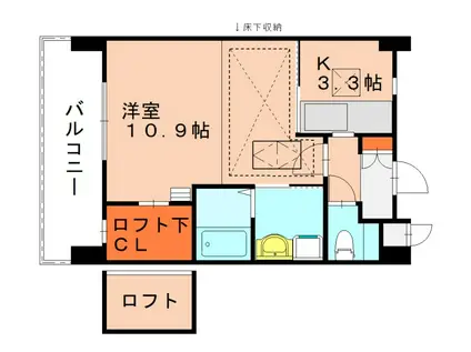 イスト ルネス シエルボ(1K/4階)の間取り写真