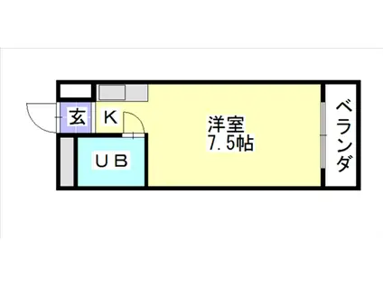 エクセルアビタシオン(ワンルーム/7階)の間取り写真