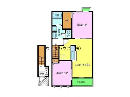 アラベスク(2LDK/2階)の間取り写真