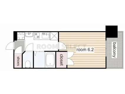 パルティール城西(1K/11階)の間取り写真