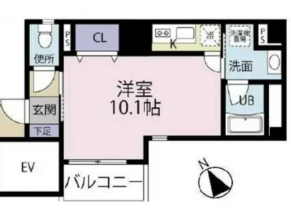 ノーブルガーデン駒込(1K/2階)の間取り写真