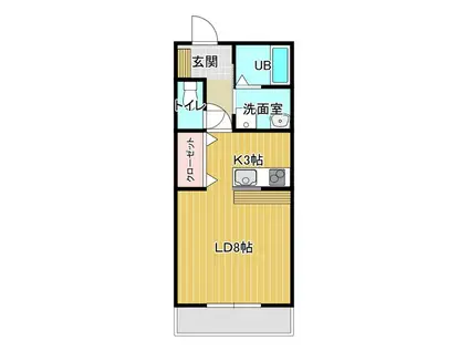 REXZY(ワンルーム/2階)の間取り写真