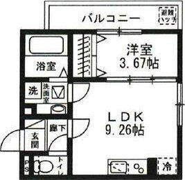 CAPITAL COURT(1LDK/2階)の間取り写真