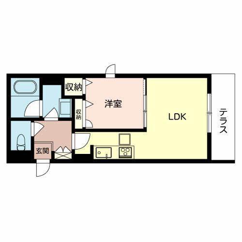 シャーメゾン WELINA(1LDK/2階)の間取り写真