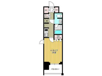 アンビックスみどりの(1K/10階)の間取り写真