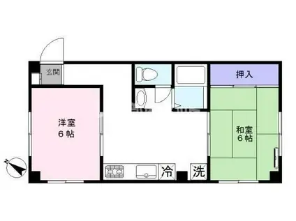 山岸ビル(2DK/2階)の間取り写真