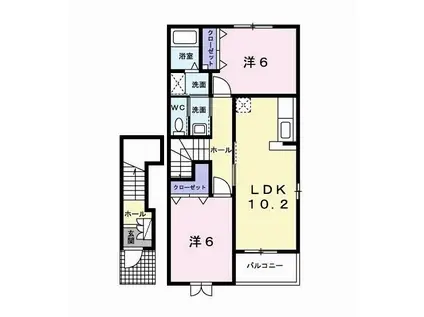 エピナールA(2LDK/2階)の間取り写真