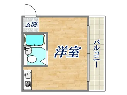 れじでんしあ甲東園(ワンルーム/3階)の間取り写真